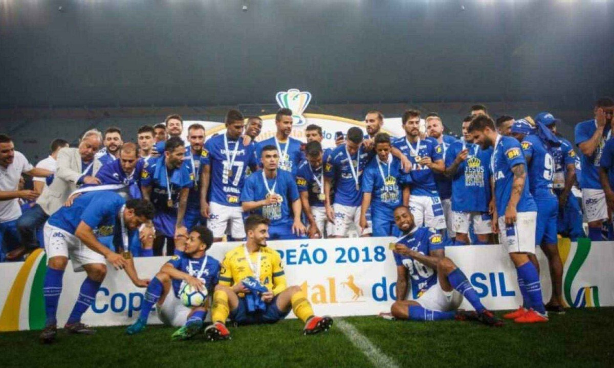 Cruzeiro foi campeão da Copa do Brasil em 2018
- (crédito: Vinnicius Silva/Cruzeiro)