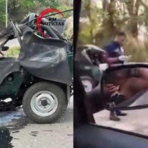 Grande BH: Jeep colide com coqueiro e capota em estrada - RM Notícias/Reprodução