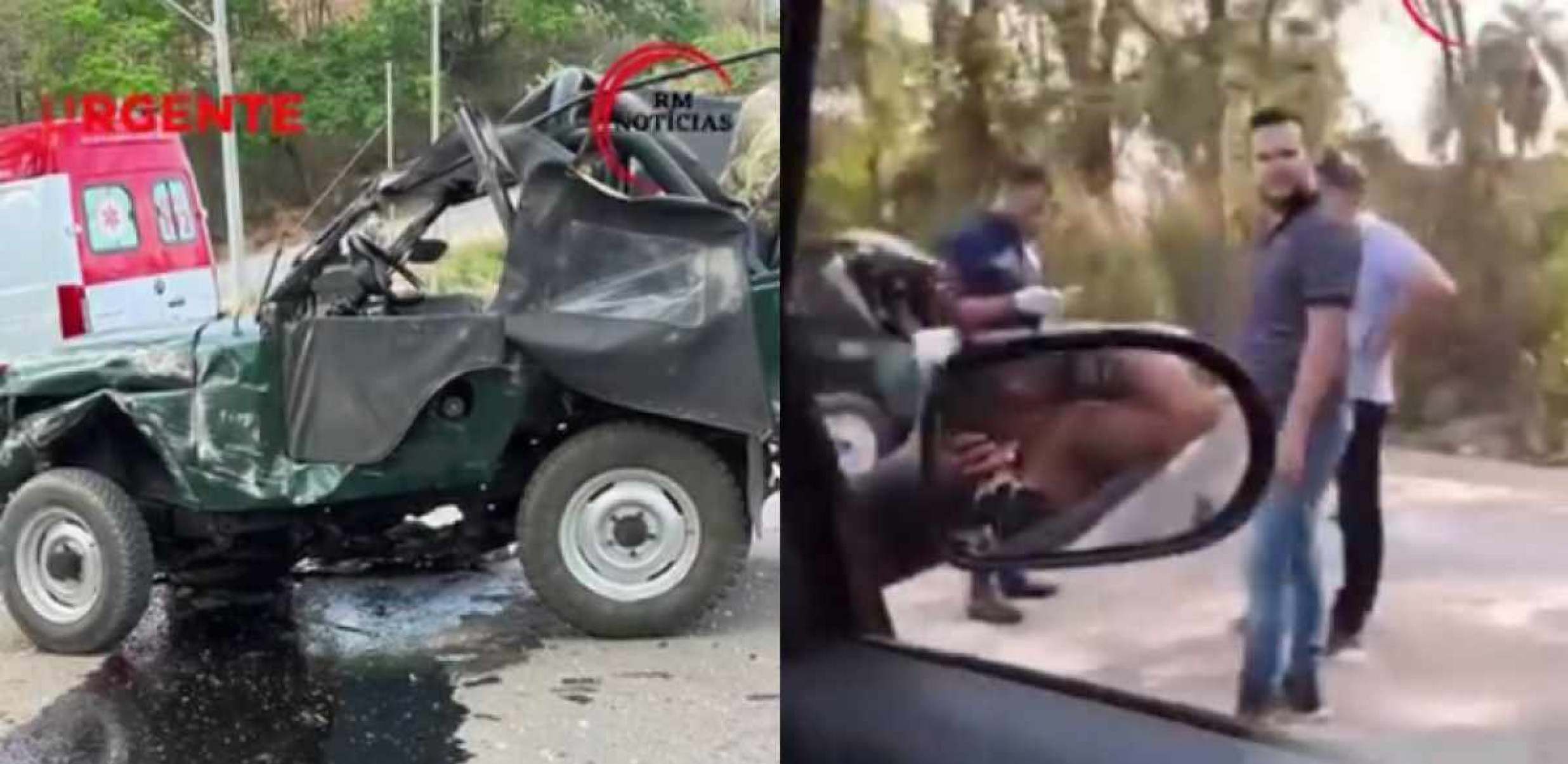 Grande BH: Jeep colide com coqueiro e capota em estrada