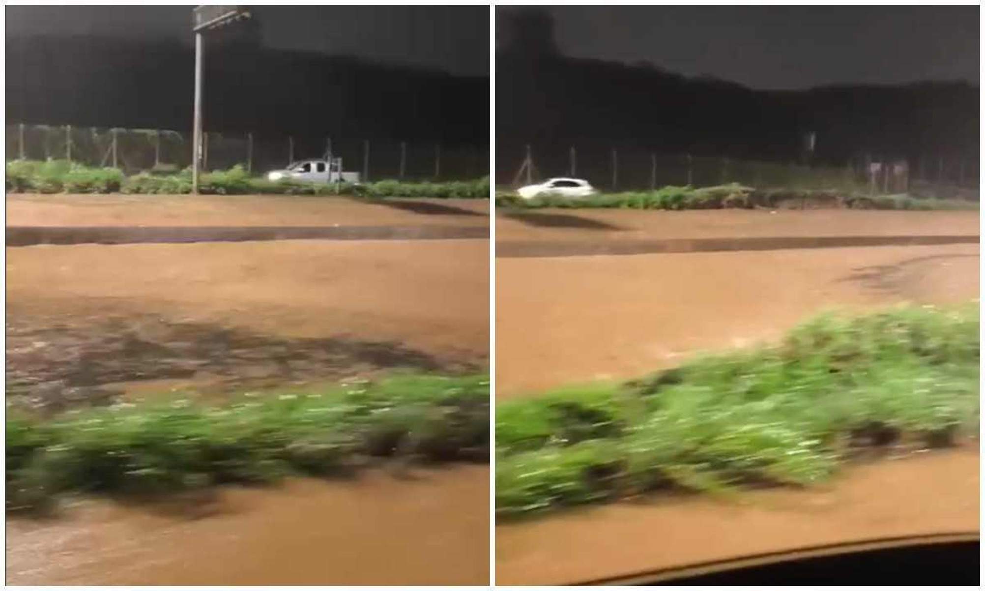 Anel Rodoviário fica alagado nos dois sentidos durante temporal em BH