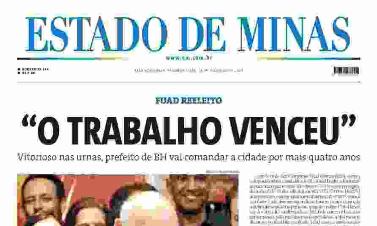 Confira a capa do Estado de Minas do dia 28/10/2024 -  (crédito: Estado de Minas)