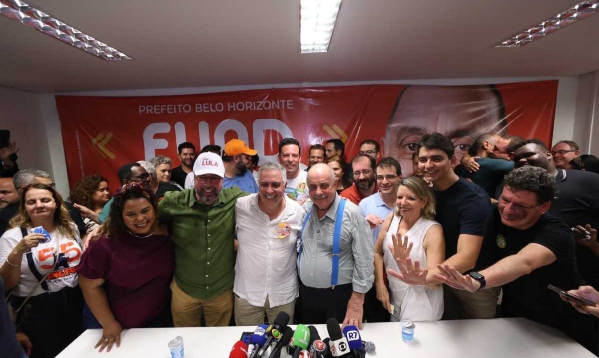 Fuad Noman e aliados em Belo Horizonte -  (crédito: Marcos Vieira/EM/D.A Press)