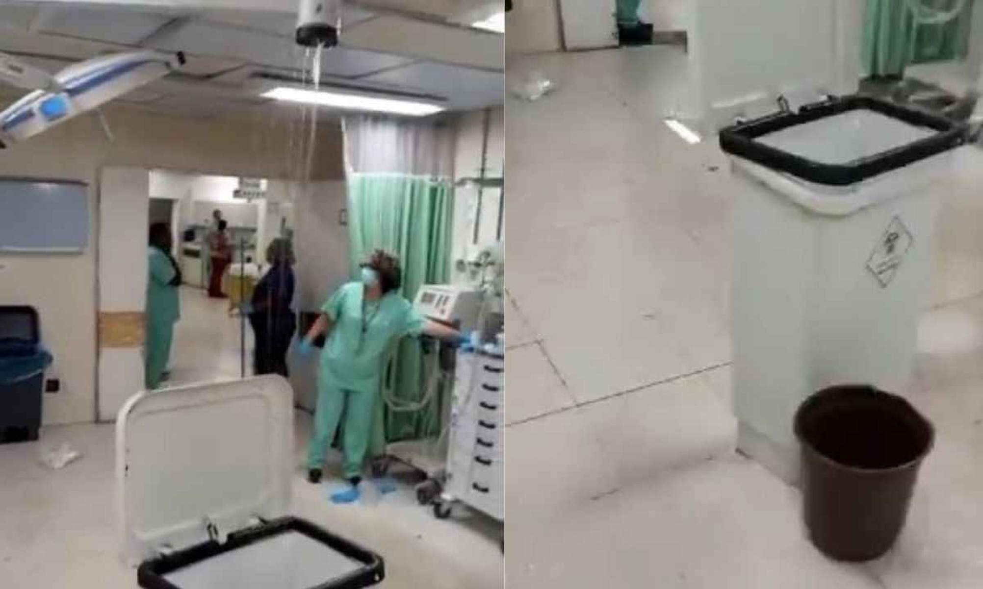 Hospital João XXIII, em BH, tem vazamento de água durante chuva