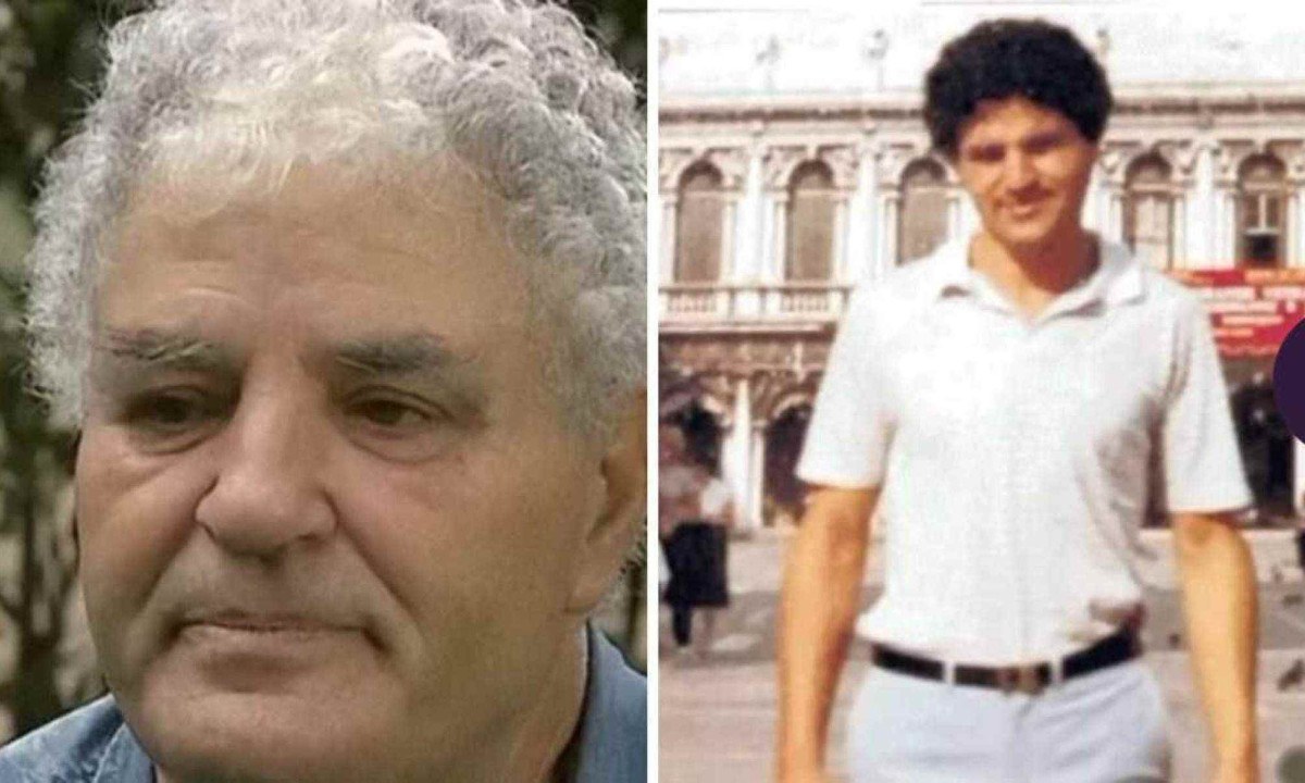 Italiano de 63 acreditava ter 24 anos e estar nos anos 1980. À direita, o homem quando realmente tinha essa idade -  (crédito: Reprodução)