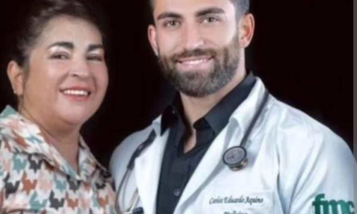 Eliana Tavares e o filho, estudante de Medicina, suspeito de ter atropelado a mãe de forma proposital -  (crédito: Reprodução/arquivo pessoal)