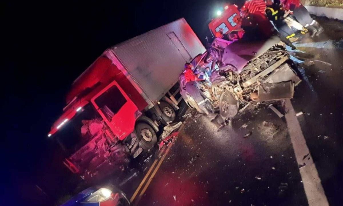 Acidente entre carro e caminhão matou quatro pessoas e feriu uma na BR-262 -  (crédito: Redes Sociais)