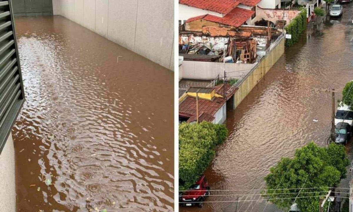 Chuva deixou ruas e avenidas alagadas em Uberlândia -  (crédito: CBMMG)