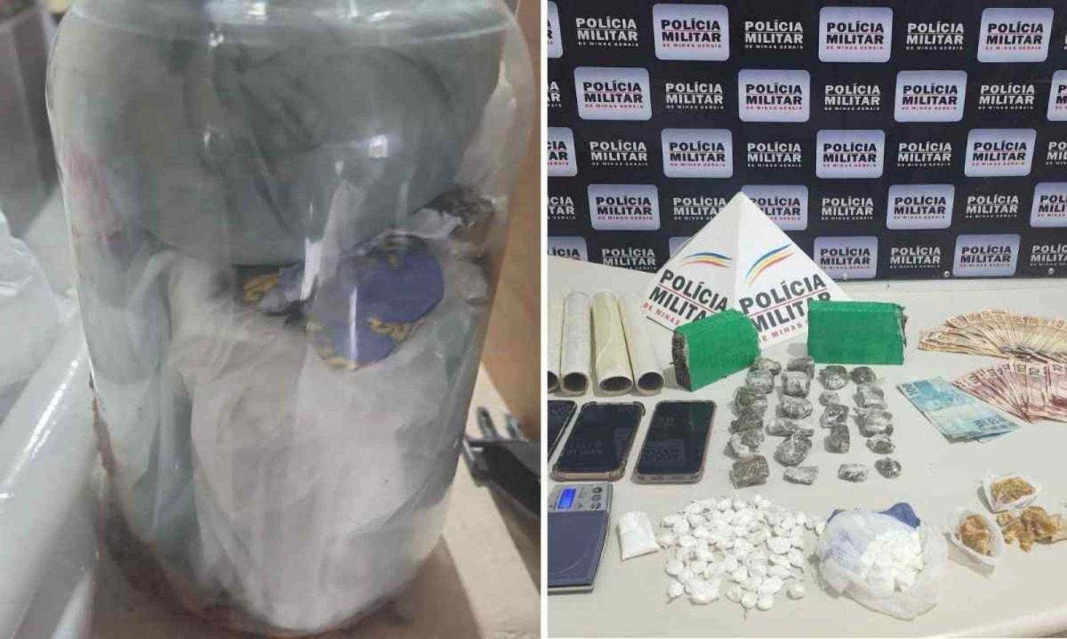 Os policiais militares receberam a informação de que os suspeitos teriam arremessado drogas, por dois dias alternados, pelo muro do presídio -  (crédito: Reprodução)