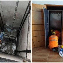 Elevador cai e idosas têm fratura exposta e escoriações no interior de MG - CBMMG/Divulgação