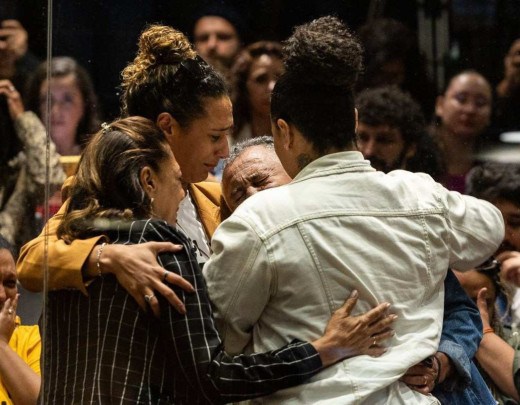 Anielle Franco e familiares durante o anúncio da condenação dos assassinos de Marielle Franco e Anderson Gomes  -  (crédito: BRUNNO DANTAS-TJRJ )