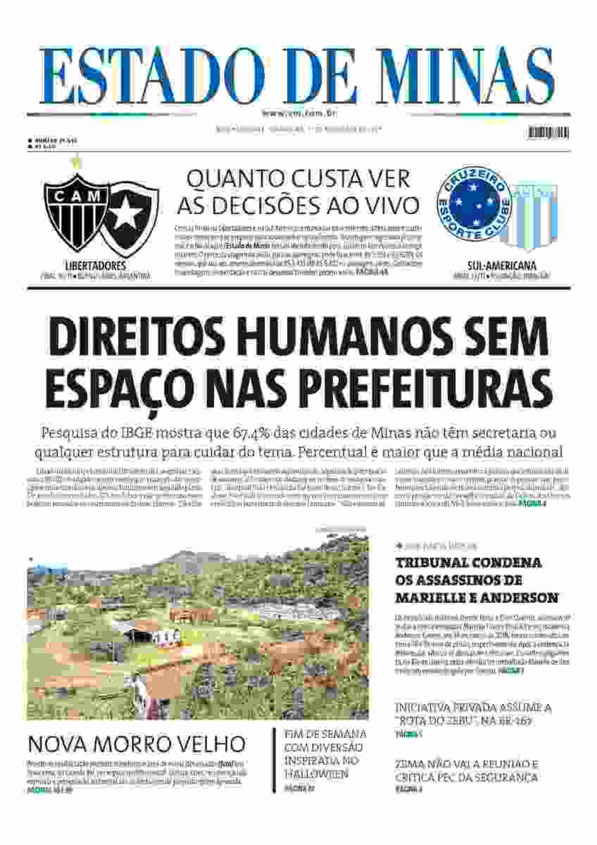 Capa impressa do EM de 1/11/2024