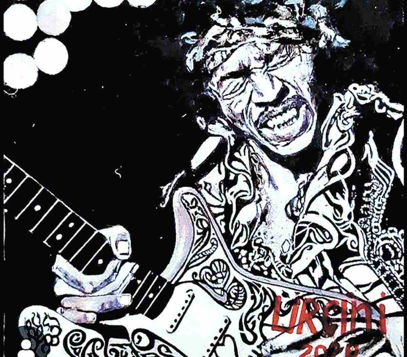 Jimi Hendrix em quadro do pintor Urcini