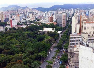 Centro de BH, com destaque para o Parque Municipal -  (crédito:  Picasa/Cmasi/wikimedia commons)