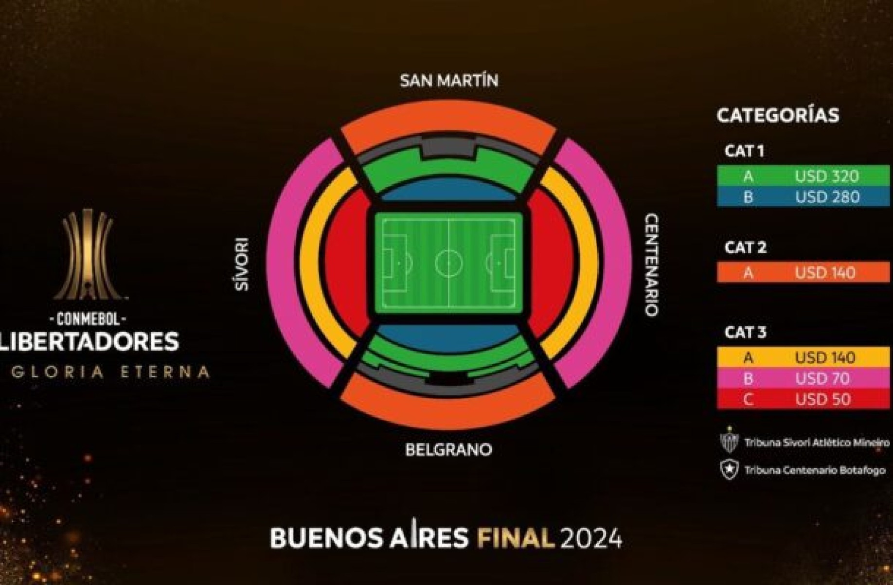 Final da Libertadores: Conmebol inicia venda para Botafogo x Atlético