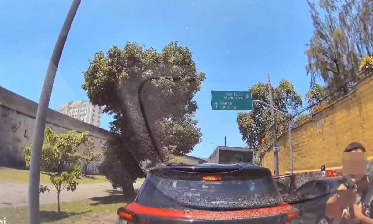 Motorista flagrou ação de bandidos em avenida do Rio de Janeiro -  (crédito: Reprodução/redes sociais)