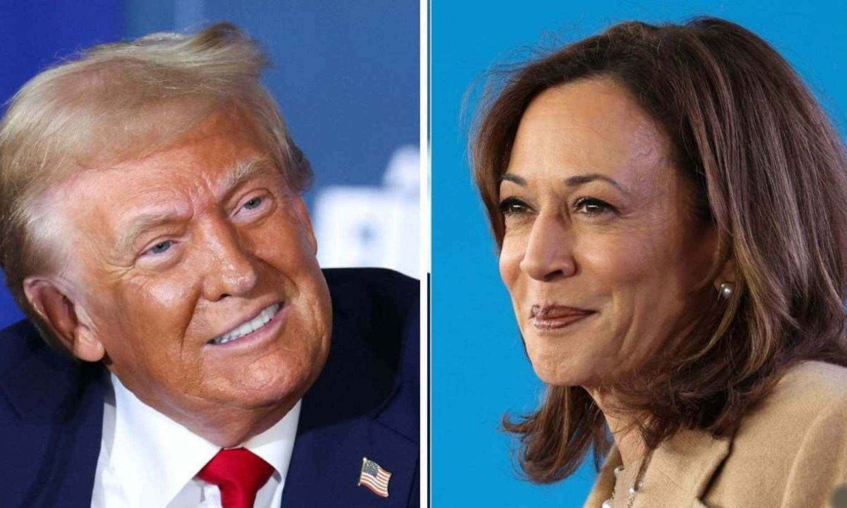 Ssimpatizantes do republicano Donald Trump e da democrata Kamala Harris est&atilde;o empolgados -  (crédito: Charly TRIBALLEAU / AFP)