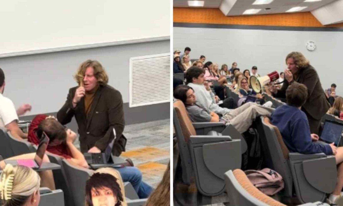 Professor pega alunos dorminhocos desprevenidos  -  (crédito: Reprodução / Instagram)