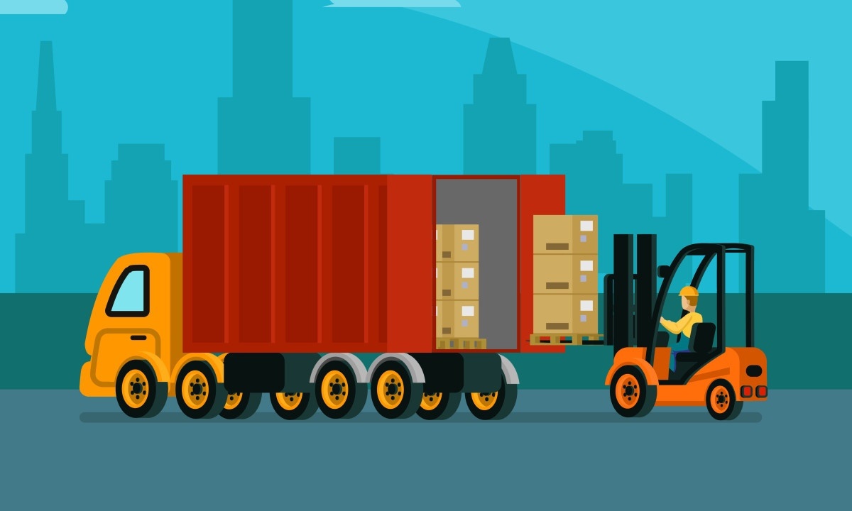  Logistic warehouse template with forklift driver loading truck before goods delivery vector illustration
     -  (crédito: DINO)