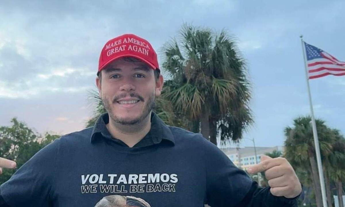 Vereador eleito Vile Santos foi aos Estados Unidos acompanhar a elei&ccedil;&atilde;o de Donald Trump -  (crédito: Reprodu&ccedil;&atilde;o/Redes Sociais)