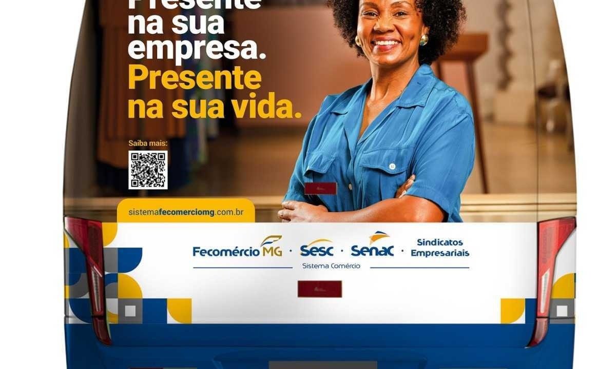 Propaganda da Fecomércio que será veiculada no transporte público -  (crédito: Divulgação)