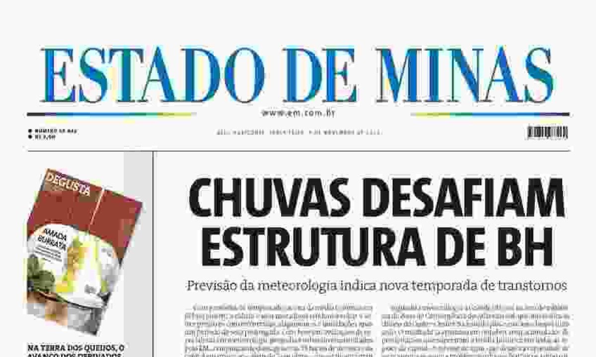 Confira a capa do Estado de Minas do dia 8/11/2024 -  (crédito: Estado de Minas)