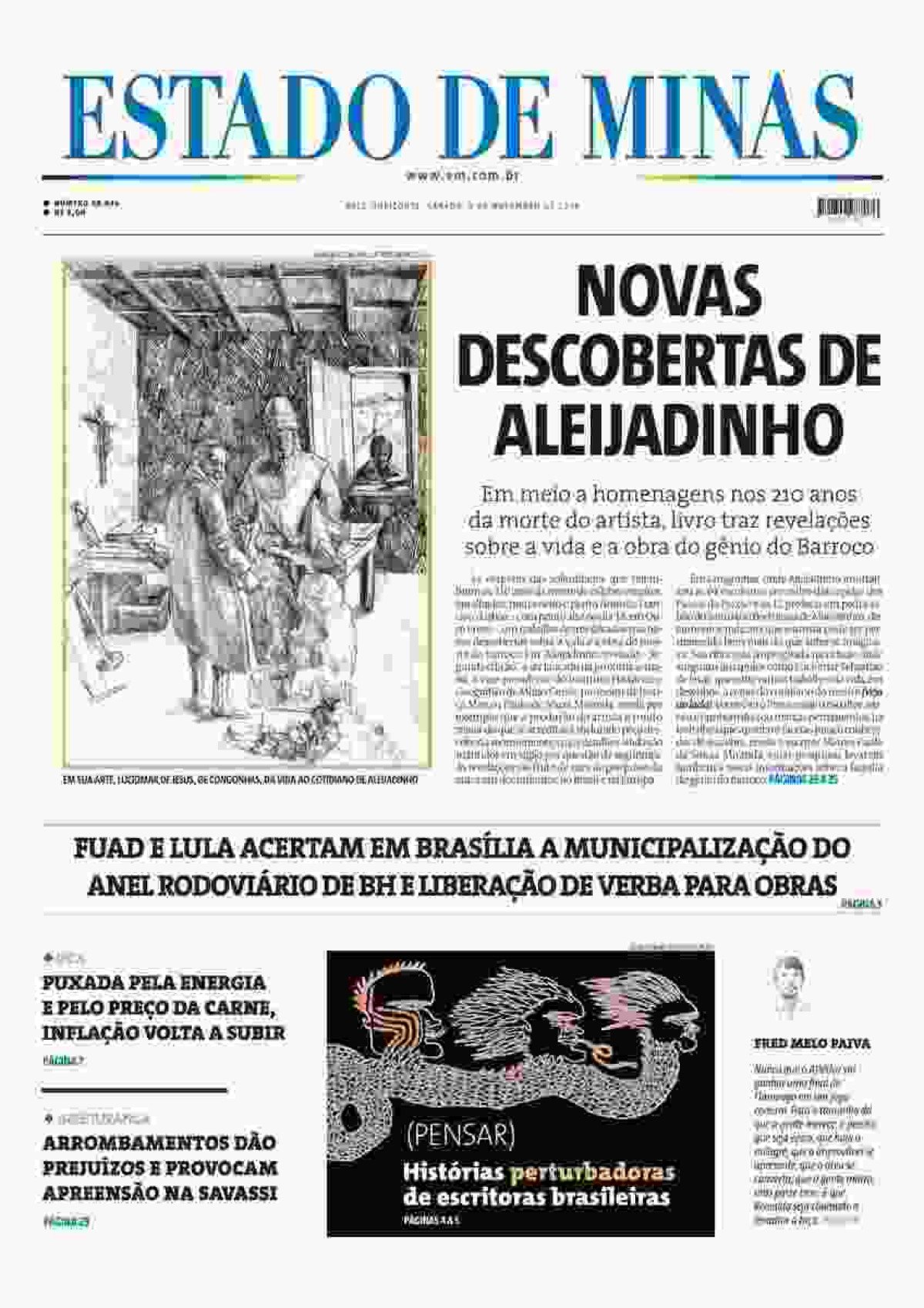 Confira a capa do Estado de Minas do dia 9/11/2024