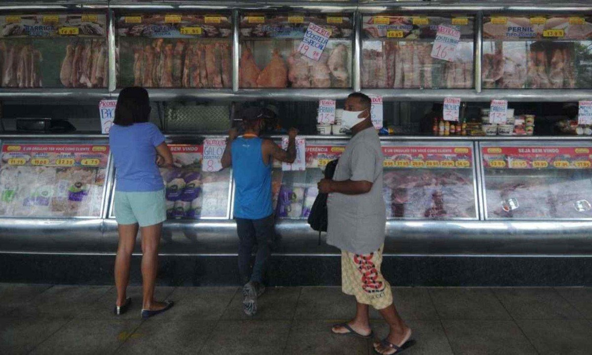 Preço da carne registra forte aumento nos açougues de Belo Horizonte -  (crédito: Leandro Couri/EM/D.A Press)