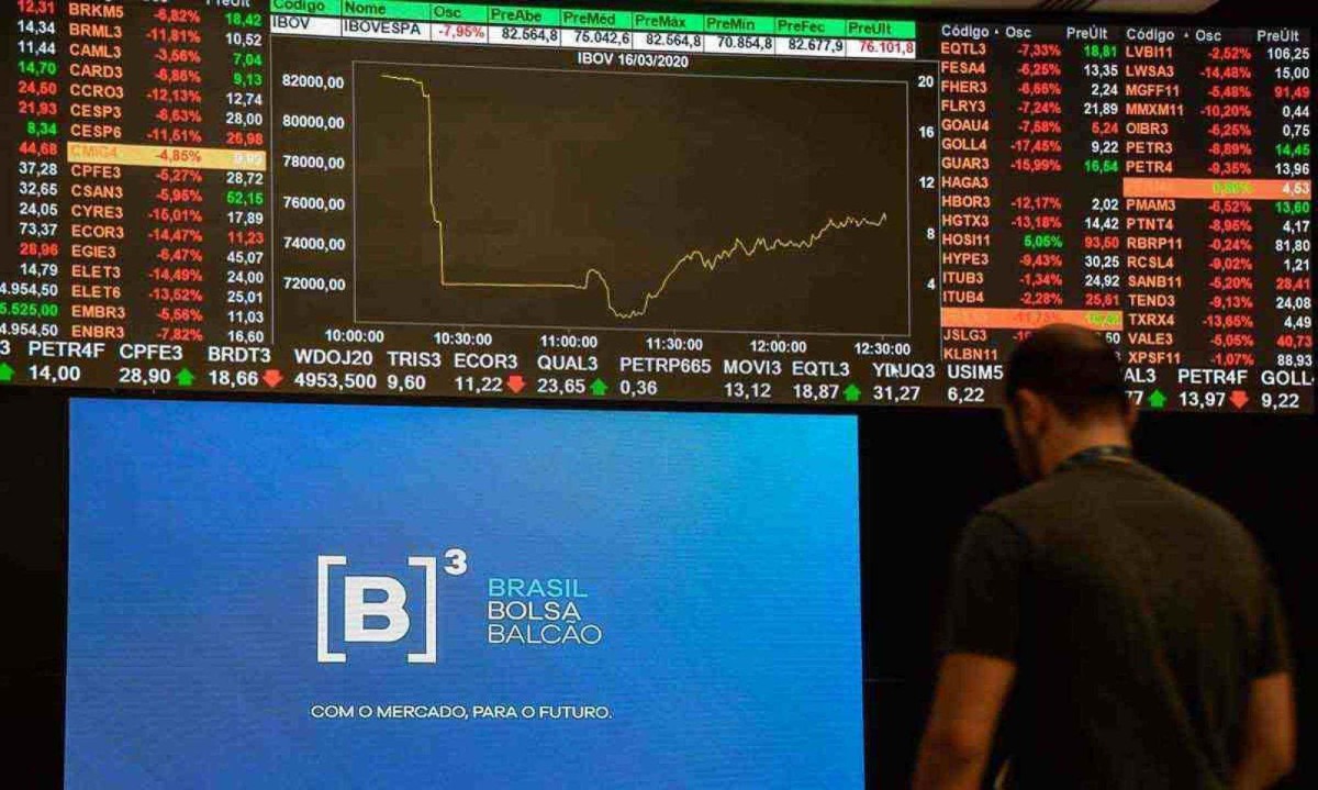 O Ibovespa, o principal índice da bolsa brasileira, empacou nos últimos dias, refletindo a descrença do mercado financeiro -  (crédito: Nelson ALMEIDA/AFP)