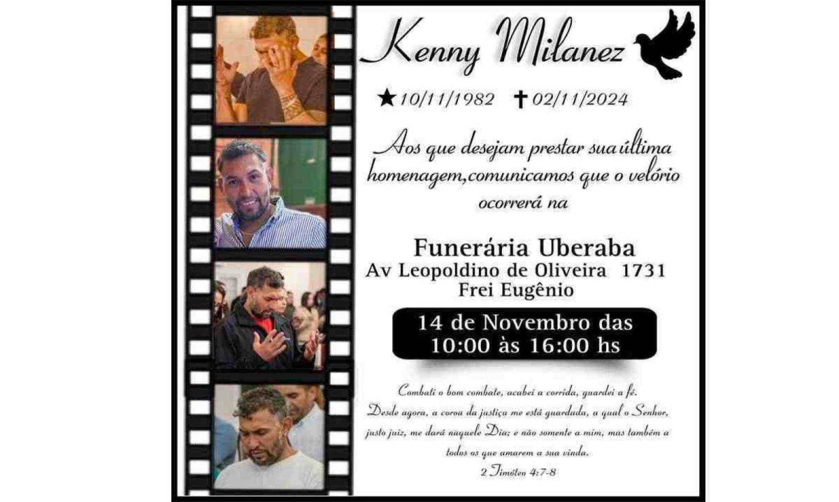 O mineiro Kenny Milanez faria 42 anos no último dia 10 -  (crédito: Redes Sociais/Divulgação)