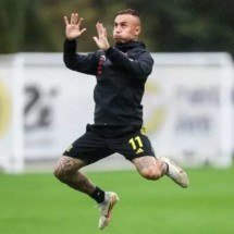 Jogador se recupera de lesão. Ele rompeu o tendão de Aquiles da perna esquerda em partida contra o Palmeiras em agosto -  (crédito: Gilvan de Souza/Flamengo)