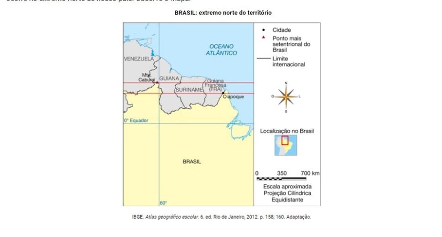 Os verdadeiros pontos extremos do Brasil; saiba quais são - reprodução brainly.com.br