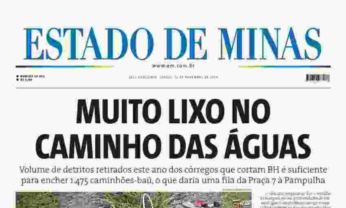 Confira a capa do Estado de Minas do dia 16/11/2024 -  (crédito: Estado de Minas)