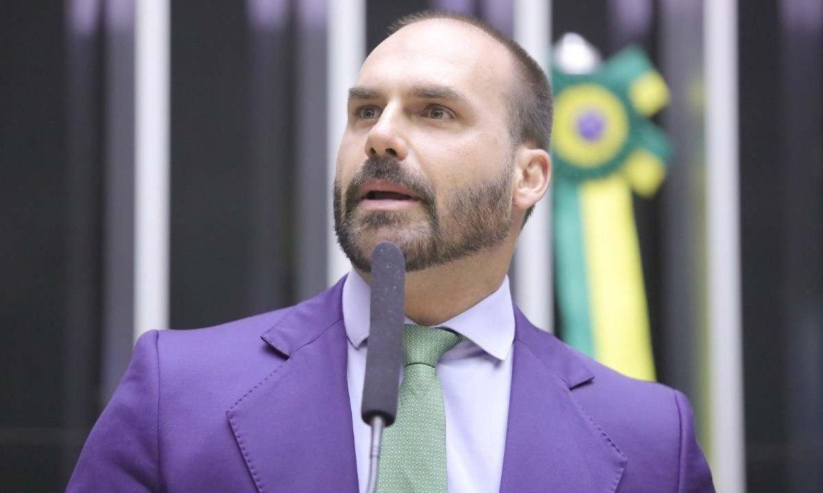 &quot;O plano A &eacute; [Jair] Bolsonaro, posso ser o plano B&quot;, afirmou Eduardo -  (crédito: Mario Agra / C&acirc;mara dos Deputados)