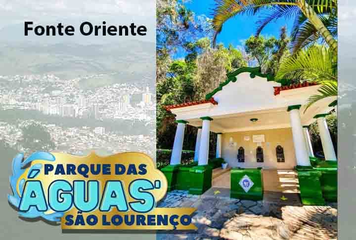 A Fonte Oriente é indicada como diurética, digestiva e desintoxicante. Naturalmente gasosa. A água desta fonte possui sabor agradável, sendo comercializada desde 1980 pela Empresa de Águas São Lourenço.