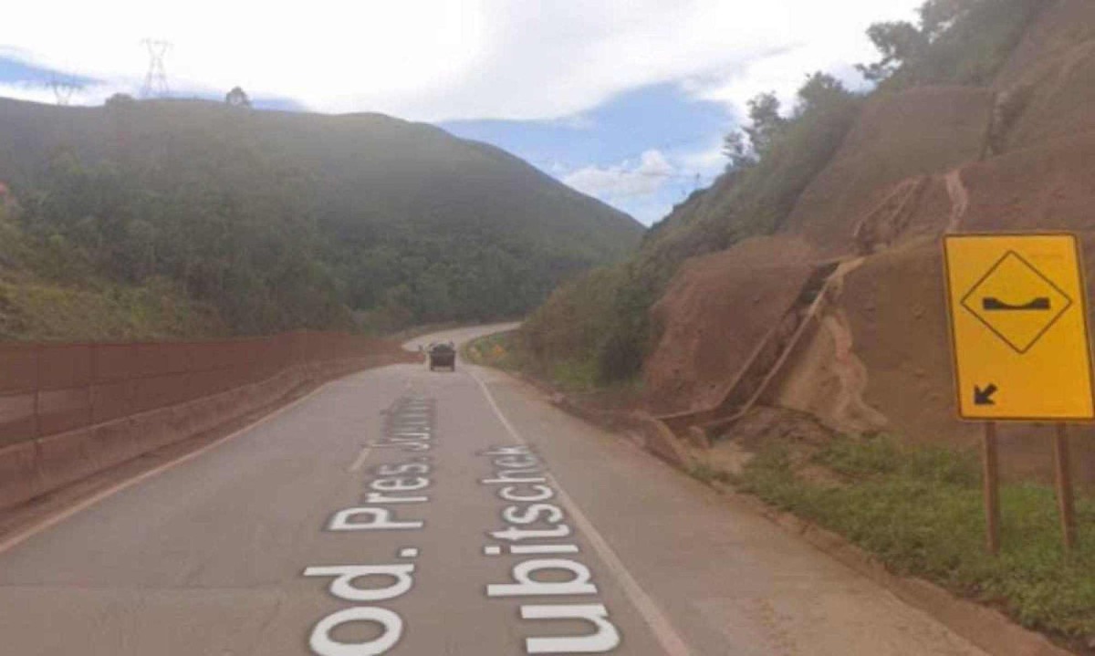 Sirene vai tocar no KM 579 da BR-040, próximo à Mina Várzea do Lopes -  (crédito: Reprodução/Google Street View)