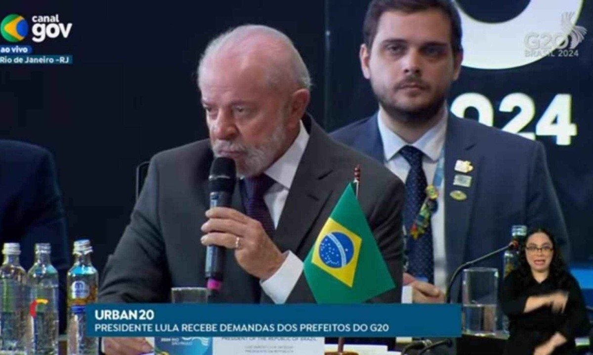 Lula se reuniu com prefeitos das cidades do G20 neste domingo 917/11)  -  (crédito: Reprodução/CanalGov)
