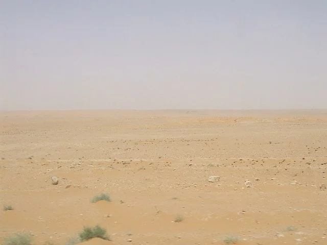 9º Deserto Sírio (520.000 km²) - Fica na Península Arábica, abrangendo partes de Síria, Iraque, Jordânia, Arábia Saudita e Kuwait. Historicamente habitado por povos beduínos, ainda já tribos que permanecem na região, perto dos oásis