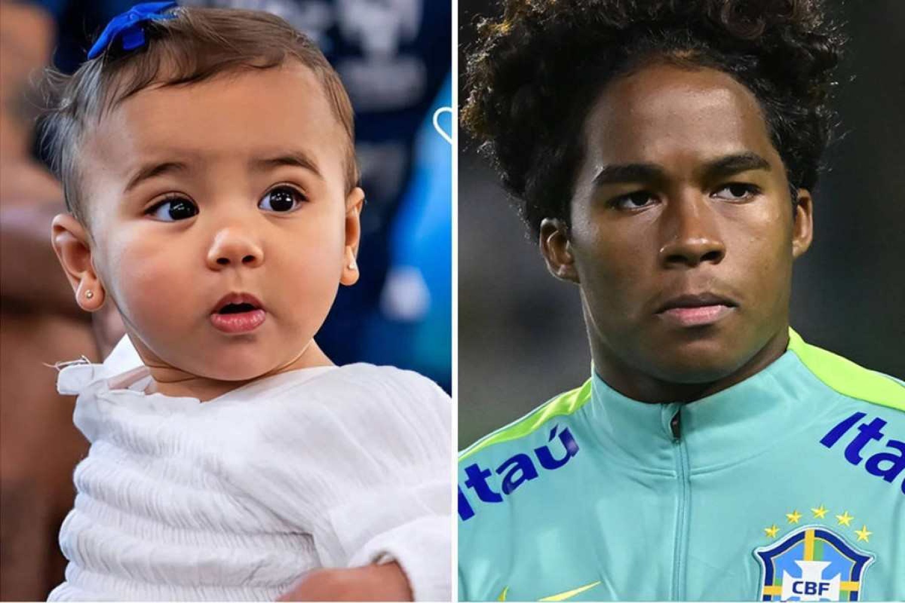 Mavie, filha de Neymar e Bruna Biancardi, e o jogador Endrick  -  (crédito: Instagram)