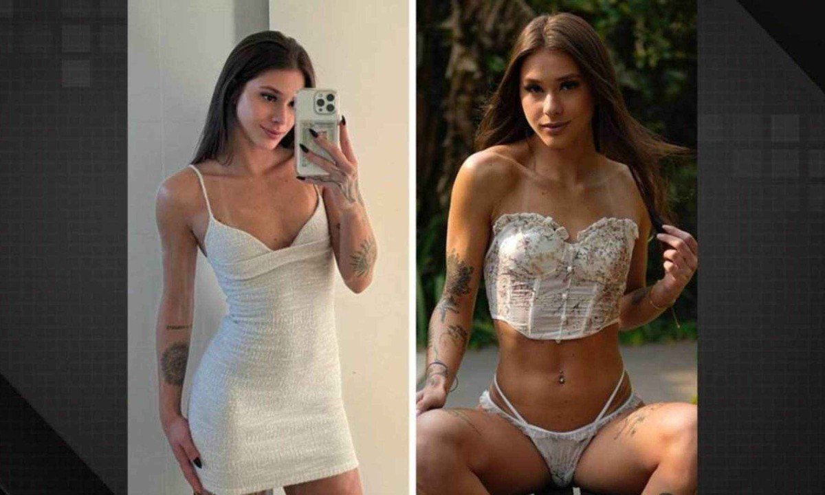 Rafaela Lima, de vestido curto claro, e de lingerie -  (crédito: arquivo pessoal)