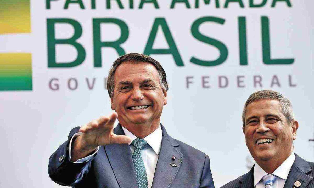 Jair Bolsonaro e o ex-ministro da Casa Civil e Defesa, Braga Netto, foram indiciados ontem pela Polícia Federal -  (crédito: Alan Santos/PR – 1/9/21)