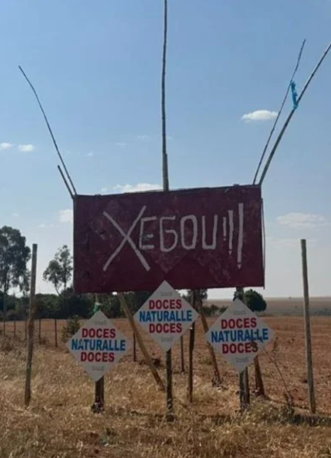 Placa com erro à margem de rodovia chama atenção de motoristas