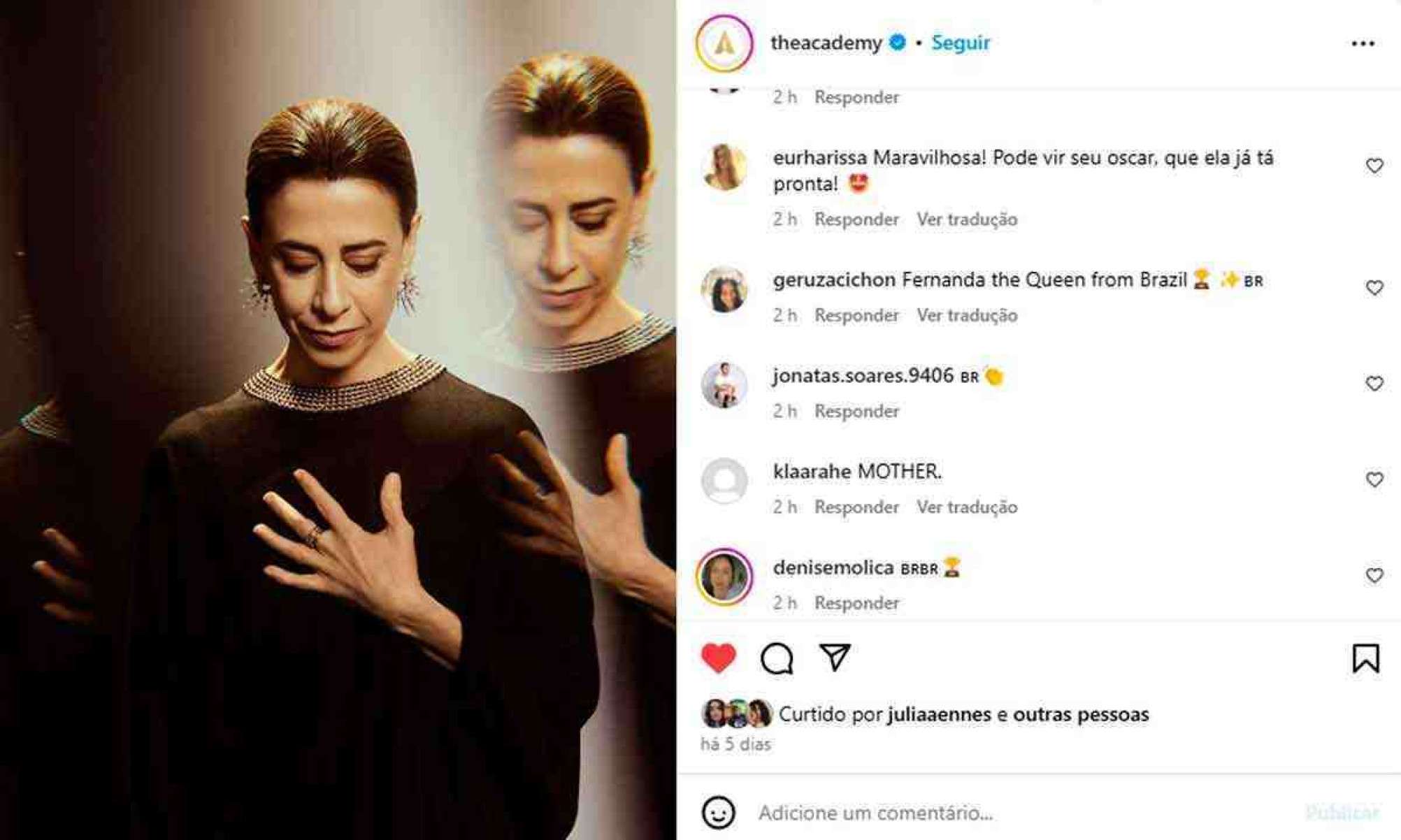 Brasil abraça a campanha por um Oscar para Fernanda Torres