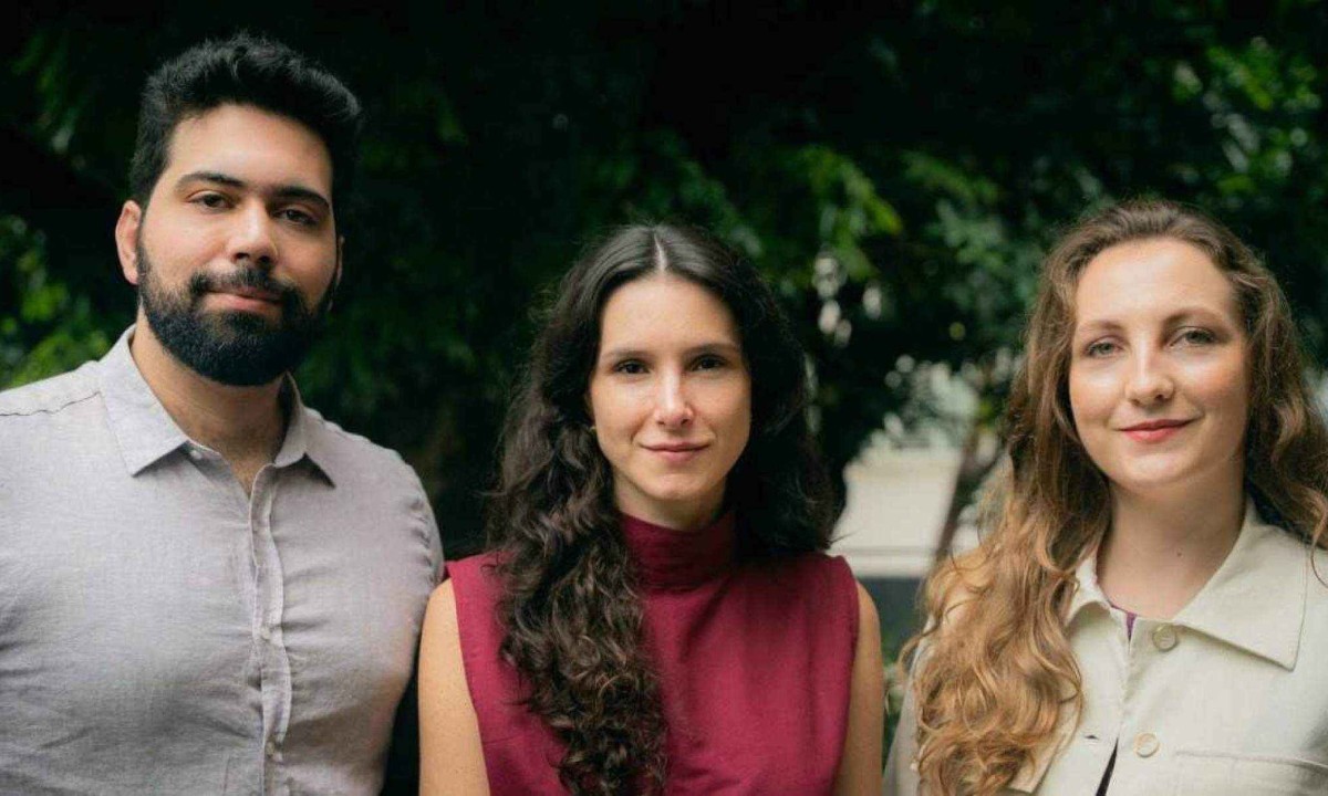 Henrique Padrão, Maria Esther Delgado e Nina Van Riet, fundadores do Espaço Abra - (crédito: Danilo Teles/Divulgação) Henrique Padrão, Maria Esther Delgado e Nina Van Riet, fundadores do Espaço Abra - (crédito: Danilo Teles/Divulgação)