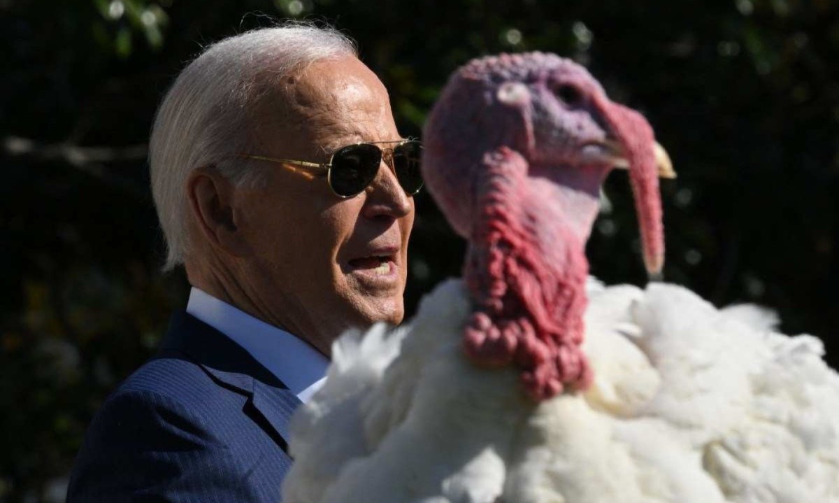 O presidente Joe Biden participou da cerimônia -  (crédito: Drew ANGERER / AFP)