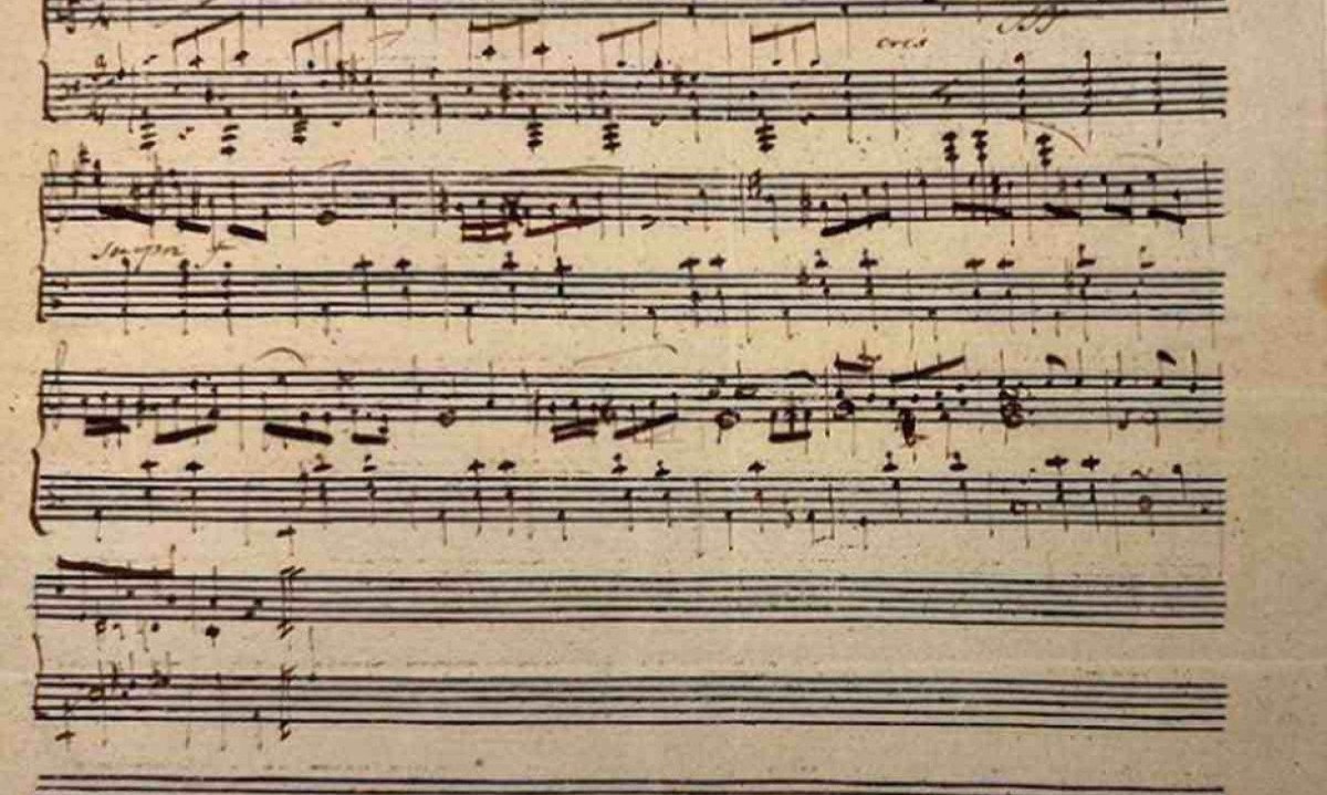 Partitura atribuída a Chopin está exposta na Morgan Library & Museum, em Nova York -  (crédito: Morgan Library & Museum/Instagram)