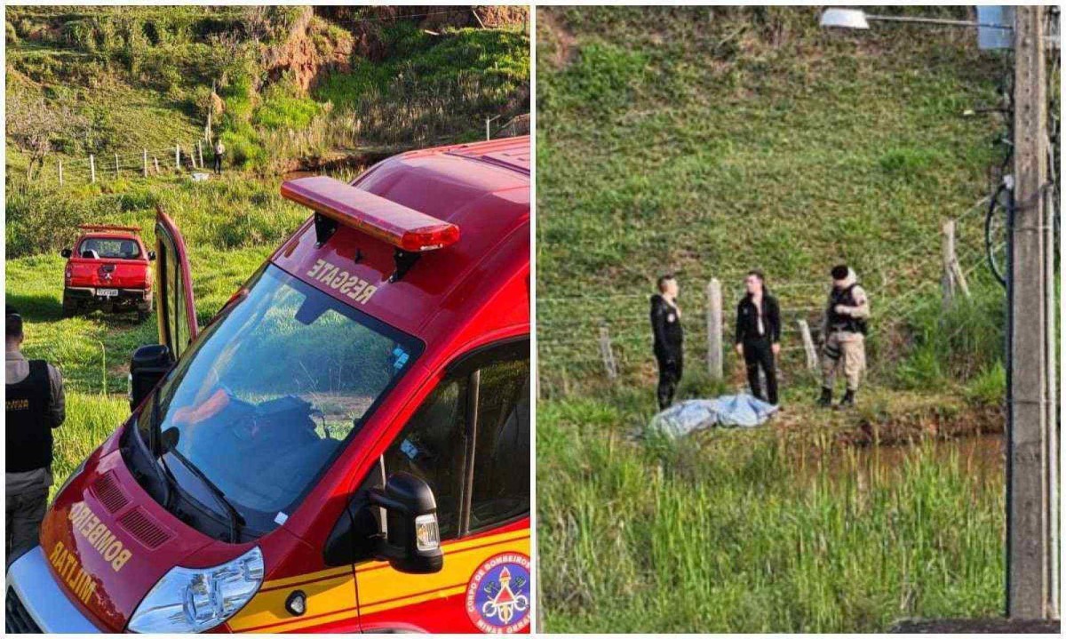 Militares iniciaram as buscas no poço, localizado próximo ao Bairro Porteira, e encontraram a vítima submersa -  (crédito: CBMMG)