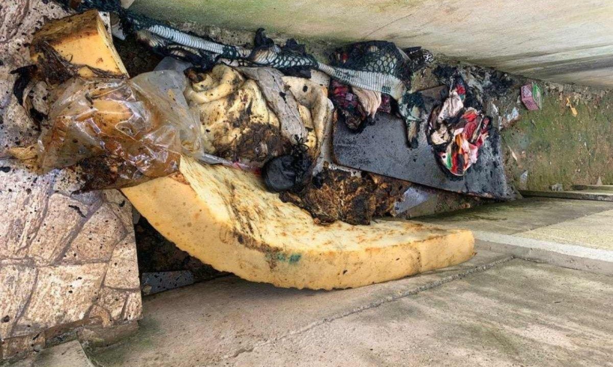 Bombeiros foram acionados para ocorrência de incêndio no bairro Dom Bosco, em São João Del-Rei, na Região Central de Minas -  (crédito: CBMMG)