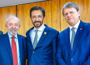 O presidente Lula, o prefeito de São Paulo Ricardo Nunes, e o governador de São Paulo, Tarcísio de Freitas -  (crédito: Flickr/Palácio do Planalto)