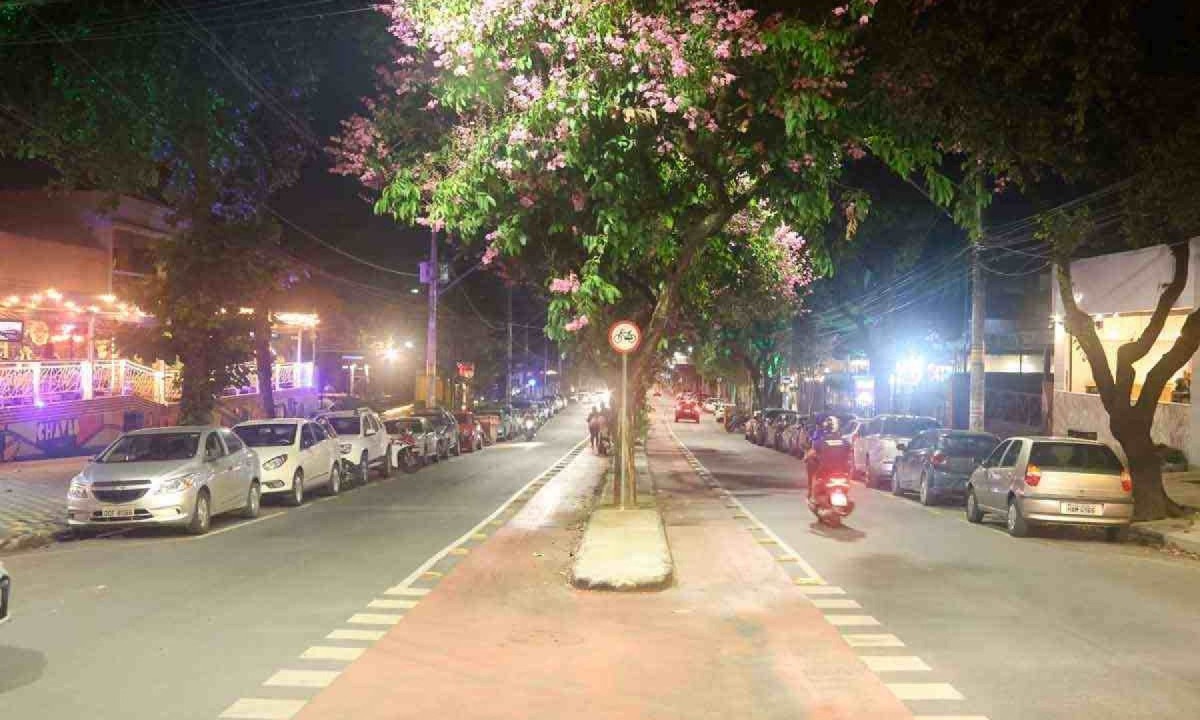 Avenida no bairro Ouro Preto reúne uma diversidade de estabelecimentos, mas a presença de clientes tem caído nos últimos meses, segundo o relato dos comerciantes
 -  (crédito: Marcos Vieira /EM/D.A Press)