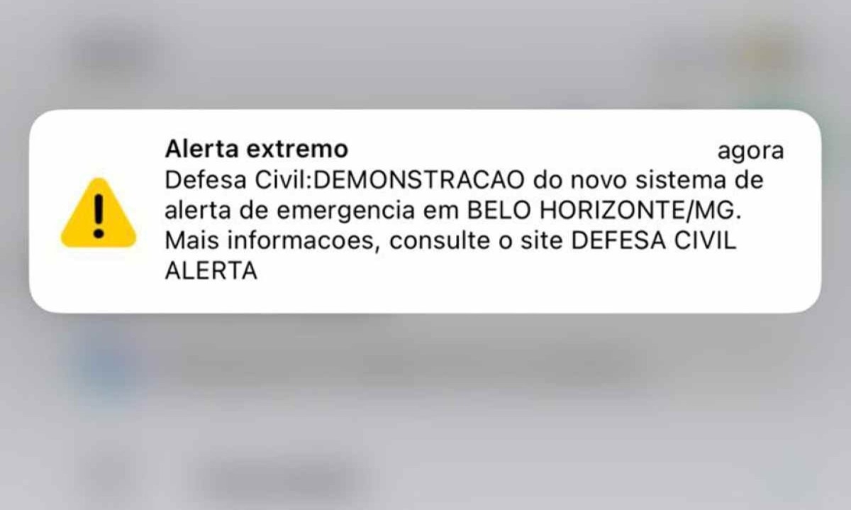 Notificação inesperada é teste de alerta da Defesa Civil de Minas Gerais -  (crédito: Clara Mariz/EM/D.A Press)